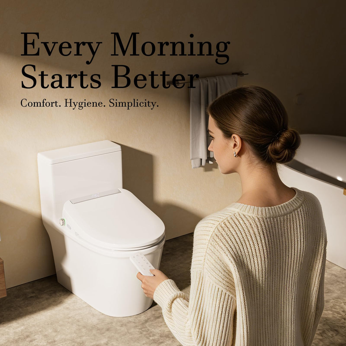 Electric Bidet Toilet Seat Elongated With Warm Water Wash