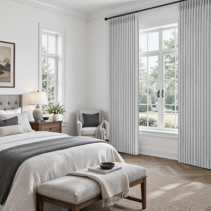 Extra Long 108 Inch Pinch Pleated Blackout Curtains 2 Panels (Lightgrey / 50"W x 108"L (Pack of 2))