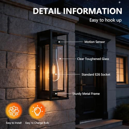 15 Inch Motion Sensor Outdoor Wall Light Fixtures Waterproof Porch Lights Outdoor Anti