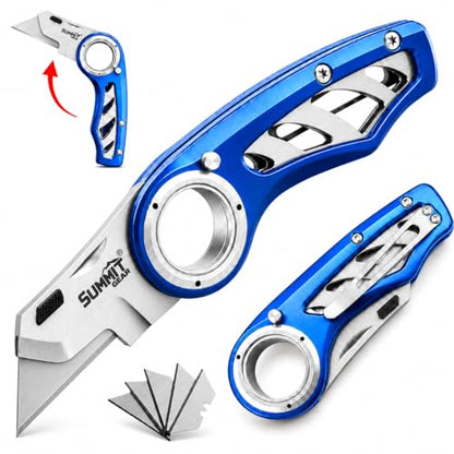 Folding Utility Knife Pocket Knife Box Cutter with Finger