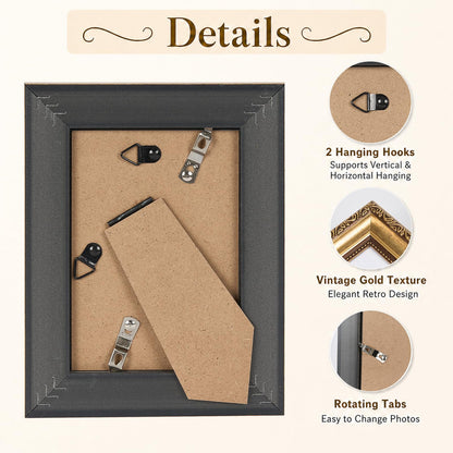 3.5x5 Vintage Picture Frame (Gold / 3.5x5 inch)