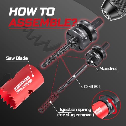 Hole Saw Set with 1 PC Small Mandrel
