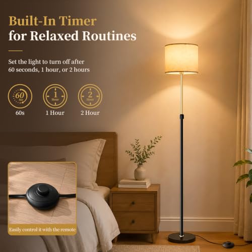 Floor Lamp for Living Room with Foot Switch Liftable