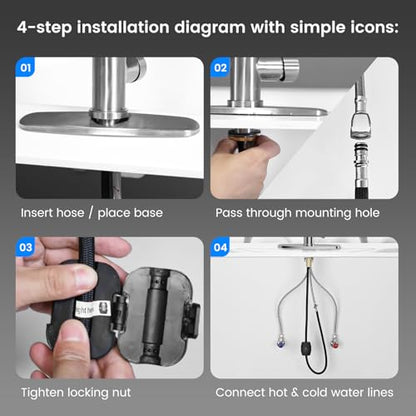 4 Mode Kitchen Faucet with Pull Down Sprayer