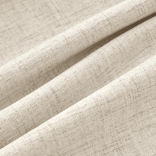 100% Blackout Linen Curtains 2 Panels Set for Bedroom Solid Luxury Decor Thermal Insulation Room Darkening Back Tab Rod Pocket Drapes for Living Room Nursery