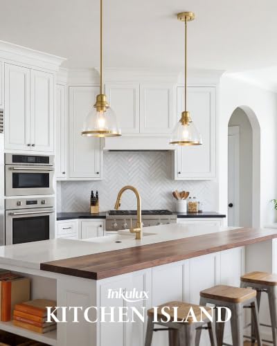 1 Light Brushed Gold Glass Pendant Light (Brushed Gold)