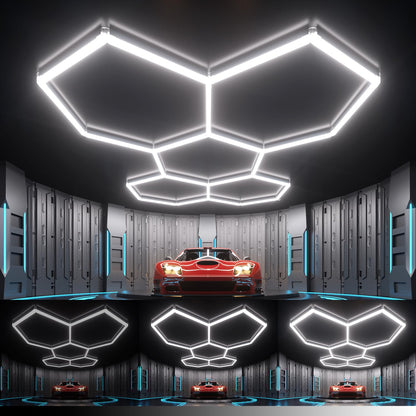 Dimmable Hexagon Garage Lights (5 HEX+NoBorder)