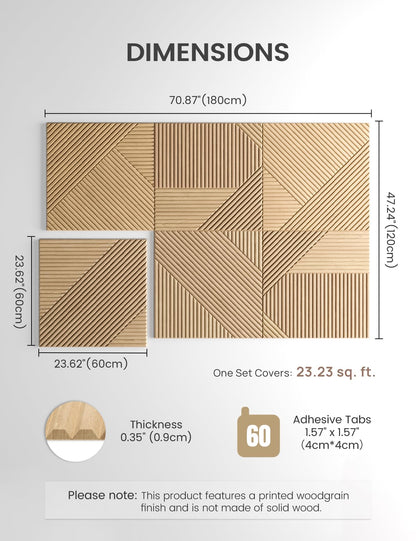 6 Pack Felt Bulletin Board (Oak/Crossing Lines / Fine-stripe 6-pack)