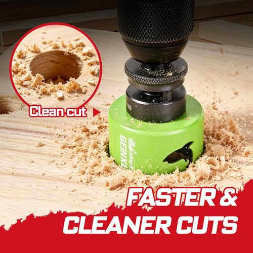 2-1/8 Inch(54mm) Hole Saw, 2PCS HSS Bi-Metal Hole Saw Kit with Shark Tooth Hole Cutter for Wood,Drywall, PVC Boards and Thin Metal (2 PCS 2-1/8")