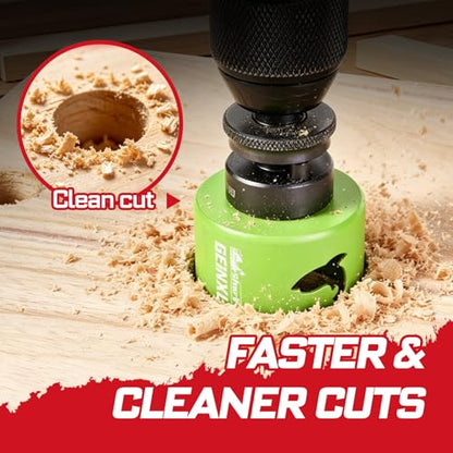 2-1/8 Inch(54mm) Hole Saw, 2PCS HSS Bi-Metal Hole Saw Kit with Shark Tooth Hole Cutter for Wood,Drywall, PVC Boards and Thin Metal (2 PCS 2-1/8")
