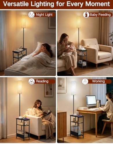 Floor Lamp with Table & Remote