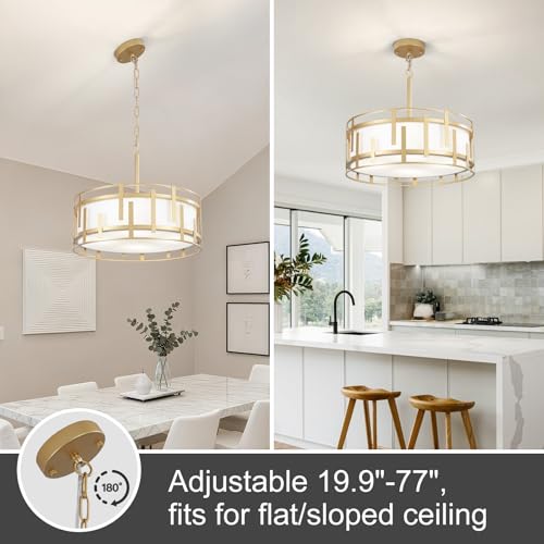 17.7" Drum Chandelier for Dining Room