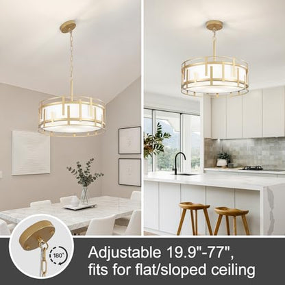 17.7" Drum Chandelier for Dining Room