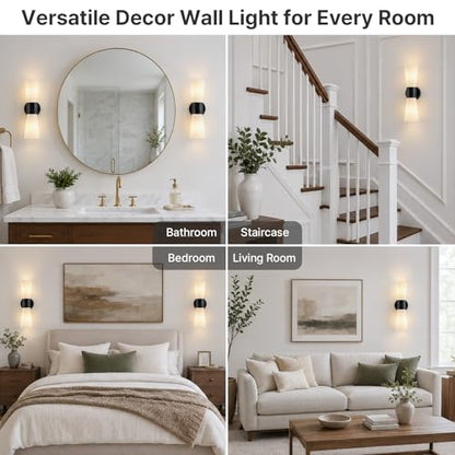 Black Glass Wall Sconce Light (Black Milk Glass)