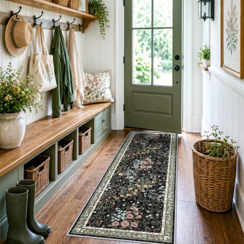 Washable Kitchen Runner Rug 2x6 (Black / 2x6)
