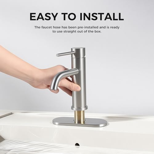 Bathroom Sink 1 Hole Single Handle Lever Faucets Stainless Steel