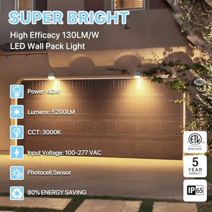 LED Wall Pack with Dusk to Down photocell