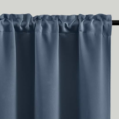 4 Panels Rod Pocket Blackout Window Curtains for Bedroom