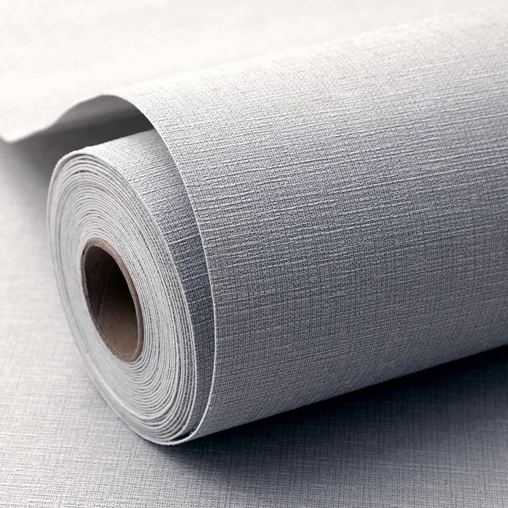 Woven Fabric Peel and Stick Wallpaper Subtle Linen Texture Grasscloth Washable Thick Self