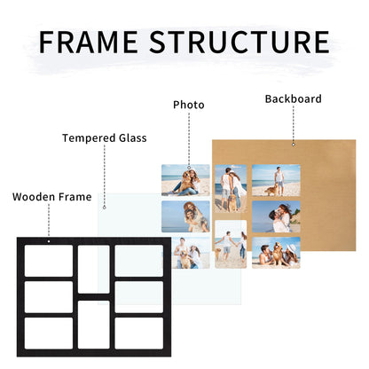 4x6 Collage Picture Frame (Rustic Black / 13x17in (1Pack))