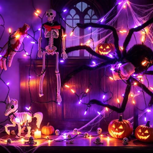 Orange Purple Halloween Lights (Orange&Purple / 2 Pack)