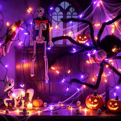Orange Purple Halloween Lights (Orange&Purple / 2 Pack)