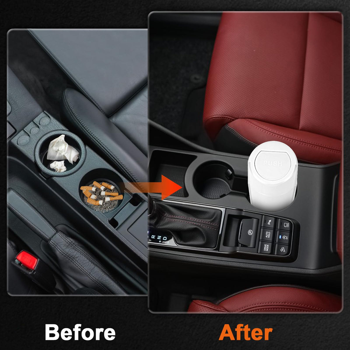 Car Trash Can (White / Round)