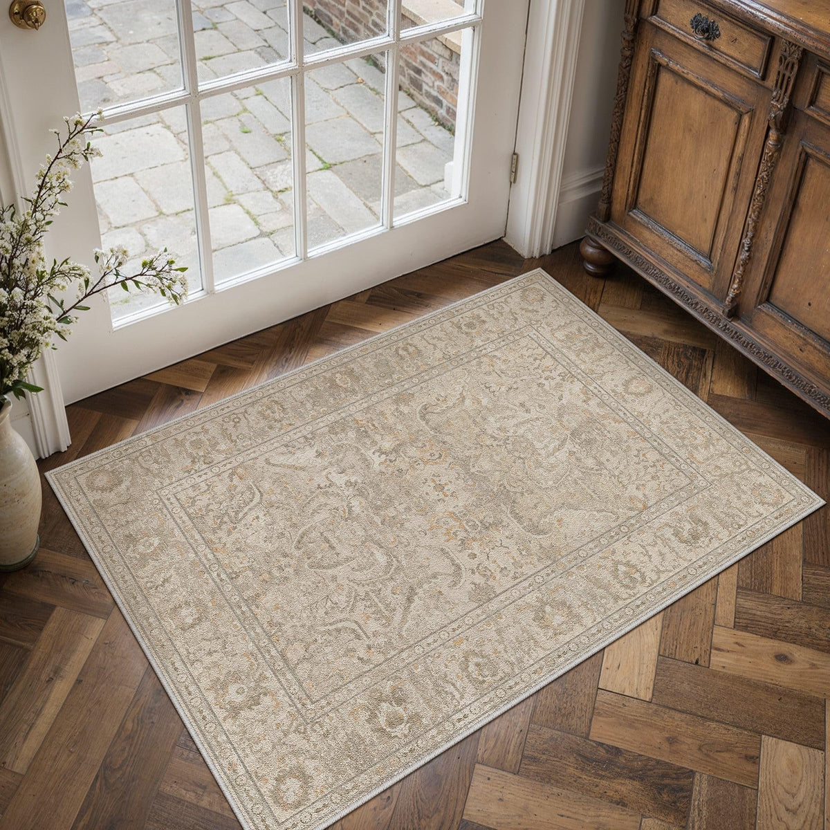Entryway Rugs 2x3 Washable Rug Brown (Beige Brown / 2' x 3' (Rectangular))