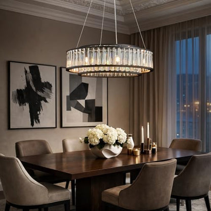 Modern Round Crystal Chandeliers Lighting Fixture