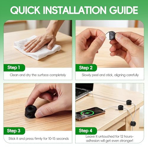 8 Pack Magnetic Cable Management Clips for Home Office Desk