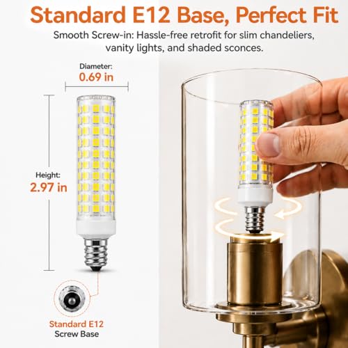 5 Pack E12 LED Light Bulbs 100 Watt Equivalent