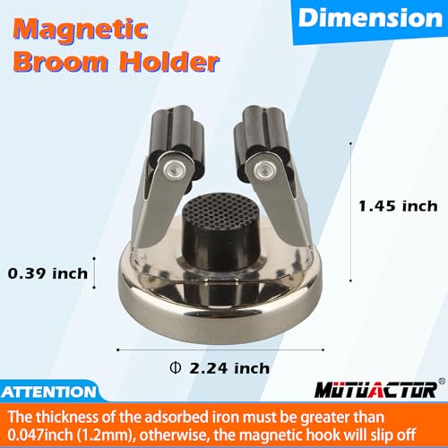 Magnetic Broom Holder (Anti-broken,Silver&Black,2PCS)