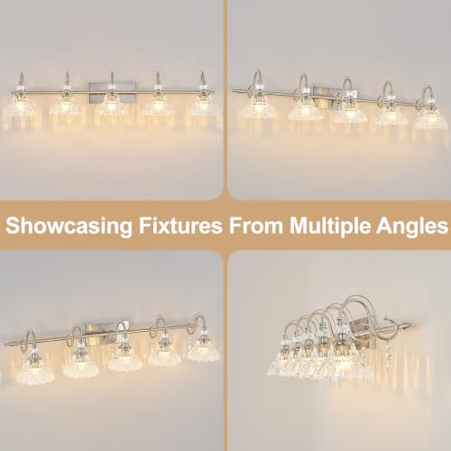 Brushed Nickel Bathroom Vanity Light (Nickel / 5-Light)