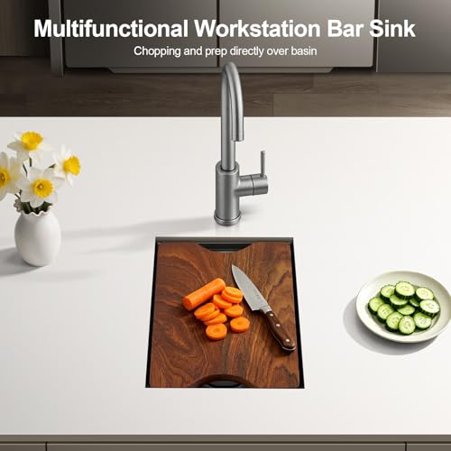 Undermount Bar Sink Workstation with Cutting Board