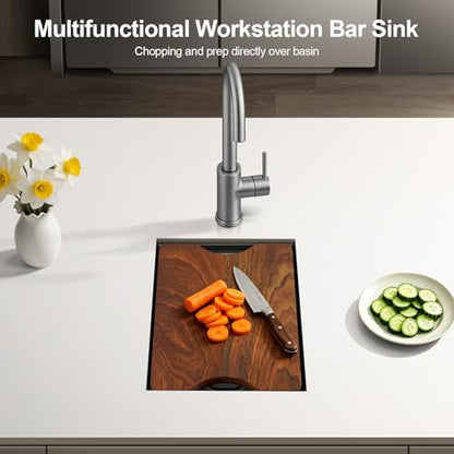 Undermount Bar Sink Workstation with Cutting Board