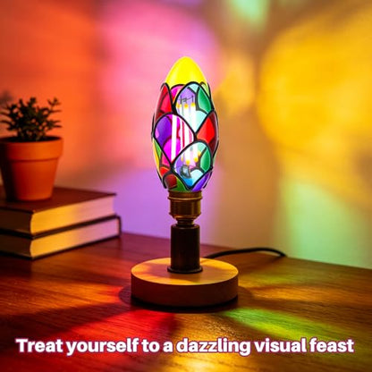4 Pack Stain Glass Dimmable Light Bulbs (E12-4w-2700k-colored Glass-dimmable)