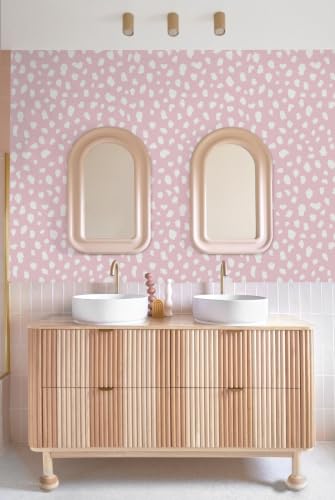YT-XZ-04-Polka Dot Peel and Stick Wallpaper Black Pink Green Lepard Print