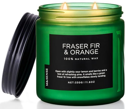Fraser Fir Orange Scented Candles Non Toxic for Christmas Decor 70H (Medium Jar / Fraser Fir Orange)