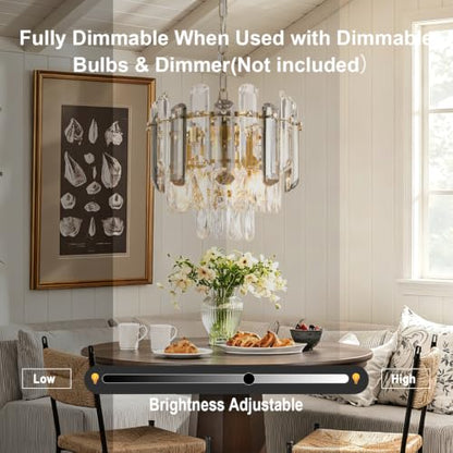 31.5" Gold Crystal Chandeliers for Dining Room