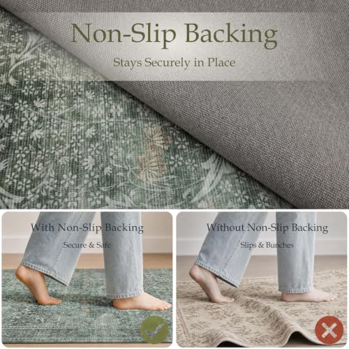 5x7 Area Rugs for Living Room (Moss Green / 5' x 7' (Rectangular))