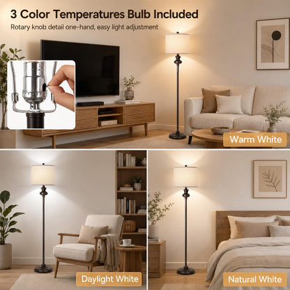 Floor Lamp Standing Lamp for Living Room (Brown Style 01)
