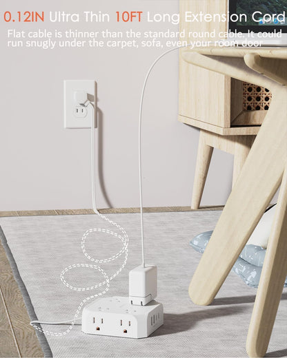 2 Prong Power Strip (15FT White)