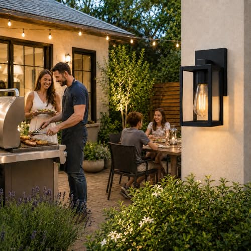 Classic Outdoor Wall Sconce with Clear Glass Shade