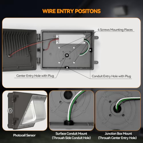 160W LED Wall Pack Light Dusk to Dawn