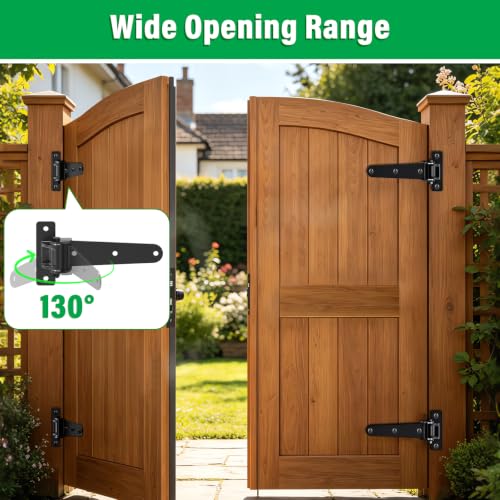 Heavy Duty Gate Hinges for Farm & Driveway Gates (T Hinges, 2 Pack)
