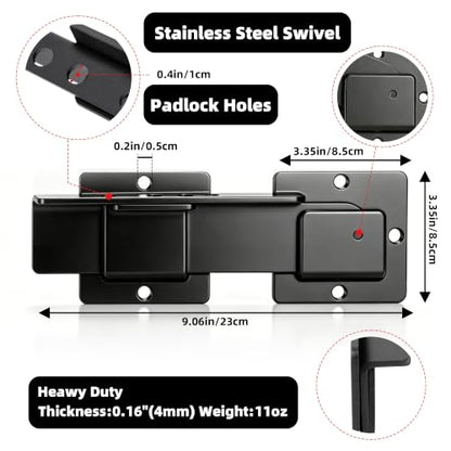 9" Reversible Door Latch with Padlock Hole