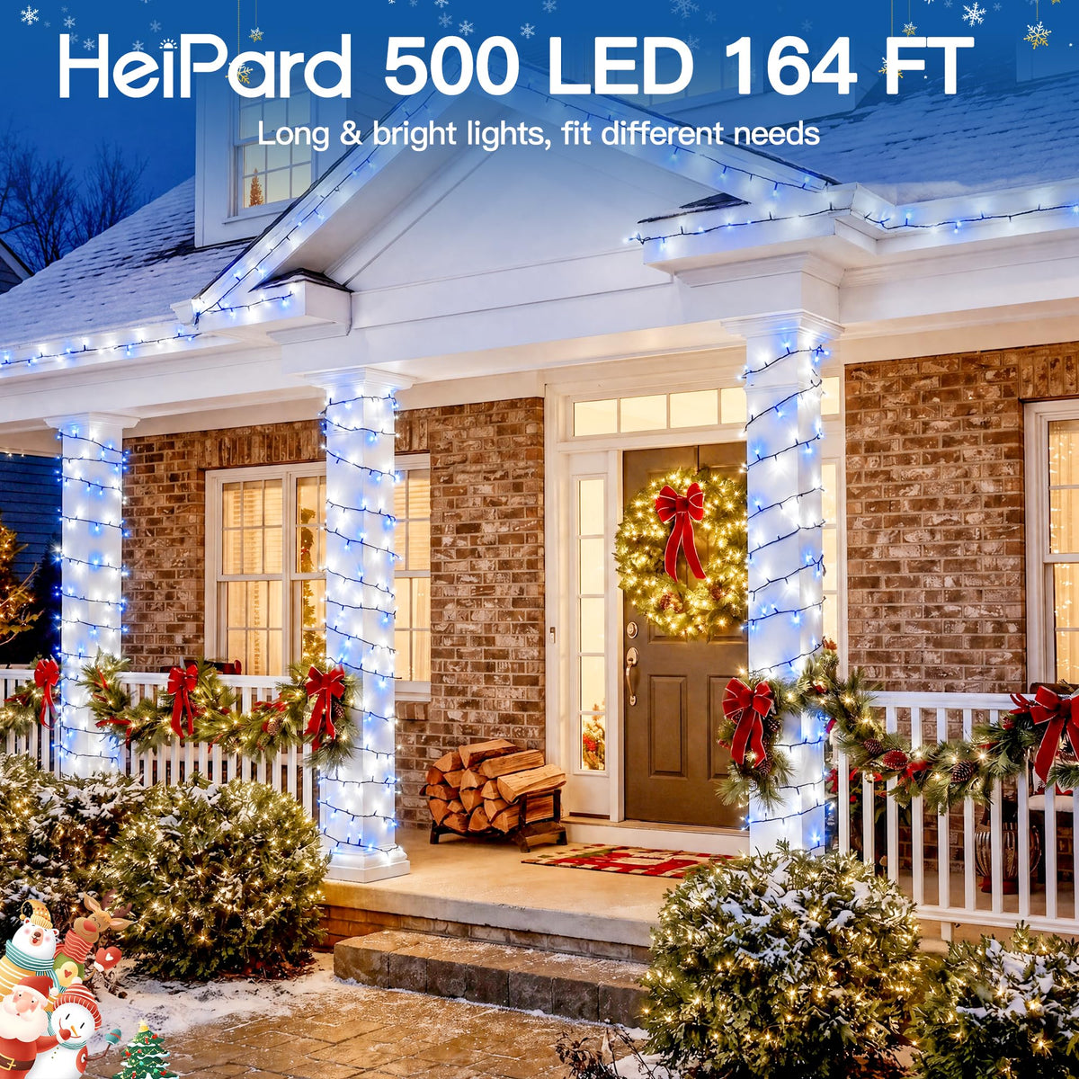 500 LED Christmas Lights Outdoor (Blue and White / 500 LED)