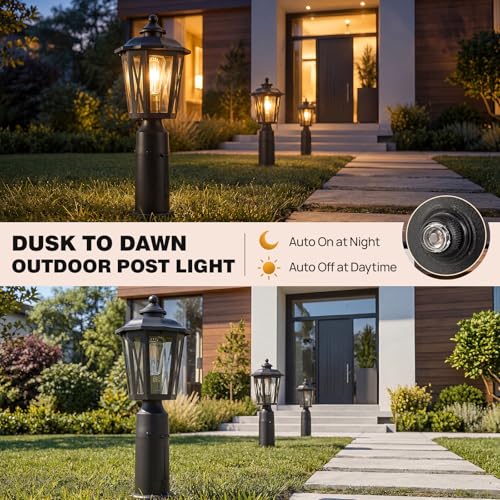 Outdoor Post Light with GFCI Outlet