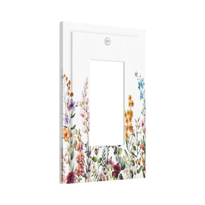 Wildflower Floral Plant Decorative Light Switch Cover Colorful Flower Switch Plate Covers Single Blank Wall Plates Electrical Faceplate for Kitchen Bathroom Bedroom 5" x 3"