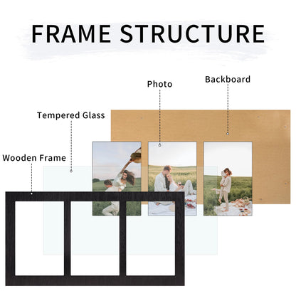 4x6 Collage Picture Frames (Rustic Black / 7x13.5in (2Pack))